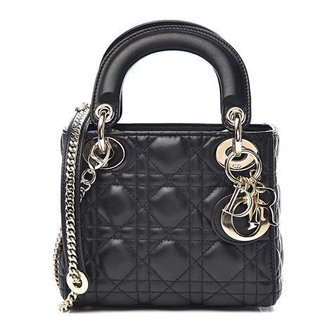 dior bag black with silver lookbook|CHRISTIAN DIOR Lambskin Cannage Medium Lady Dior Black .